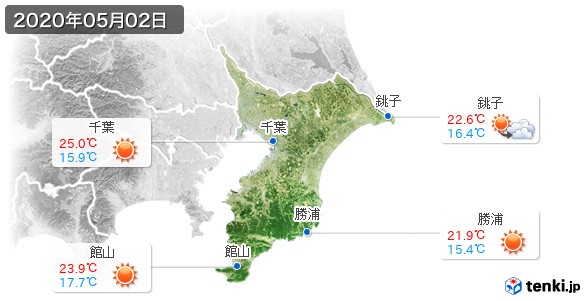 千葉県(2020年05月02日の天気