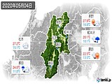 2020年05月04日の長野県の実況天気