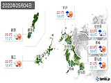 2020年05月04日の長崎県の実況天気