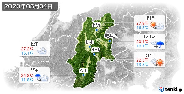 長野県(2020年05月04日の天気