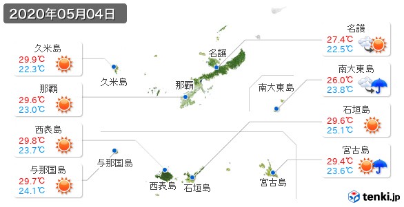 沖縄県(2020年05月04日の天気