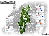 2020年05月05日の長野県の実況天気