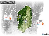 2020年05月07日の栃木県の実況天気
