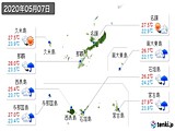 2020年05月07日の沖縄県の実況天気
