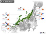 2020年05月11日の北陸地方の実況天気
