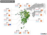 2020年05月11日の九州地方の実況天気