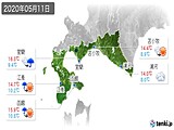 2020年05月11日の道南の実況天気