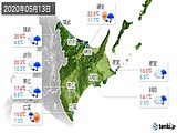 2020年05月13日の道東の実況天気