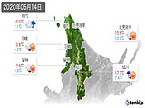 2020年05月14日の道北の実況天気