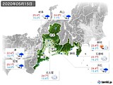 2020年05月15日の東海地方の実況天気