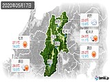 2020年05月17日の長野県の実況天気