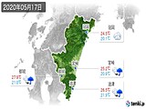 2020年05月17日の宮崎県の実況天気