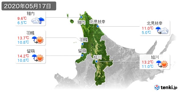 道北(2020年05月17日の天気