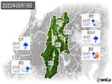 2020年05月19日の長野県の実況天気