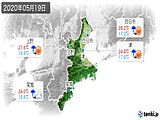 2020年05月19日の三重県の実況天気