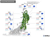 2020年05月20日の東北地方の実況天気