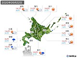 2020年05月22日の北海道地方の実況天気