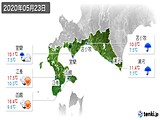 2020年05月23日の道南の実況天気