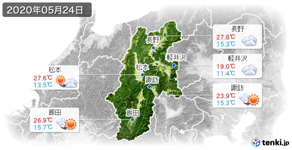 長野県(2020年05月24日の天気