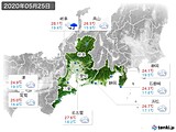 2020年05月25日の東海地方の実況天気