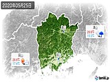 2020年05月25日の岡山県の実況天気