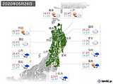 2020年05月26日の東北地方の実況天気