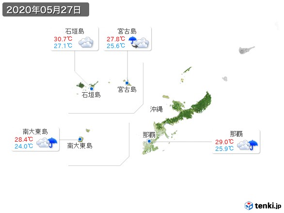 沖縄地方(2020年05月27日の天気