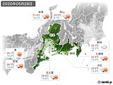 2020年05月28日の東海地方の実況天気