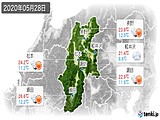 2020年05月28日の長野県の実況天気