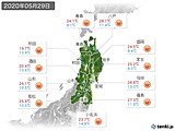 2020年05月29日の東北地方の実況天気