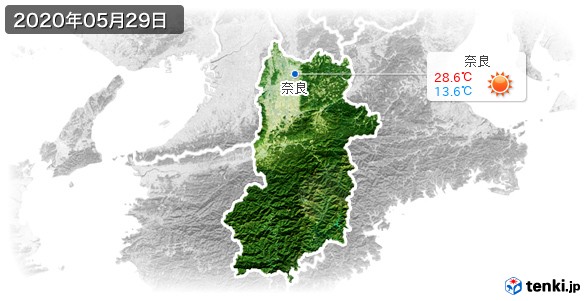 奈良県(2020年05月29日の天気