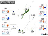 2020年05月30日の沖縄県の実況天気