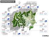 2020年05月31日の関東・甲信地方の実況天気