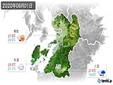 2020年06月01日の熊本県の実況天気