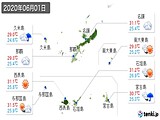 実況天気(2020年06月01日)