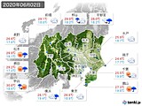 2020年06月02日の関東・甲信地方の実況天気