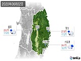 2020年06月02日の岩手県の実況天気