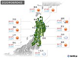 2020年06月04日の東北地方の実況天気