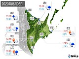 2020年06月06日の道東の実況天気