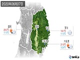 2020年06月07日の岩手県の実況天気