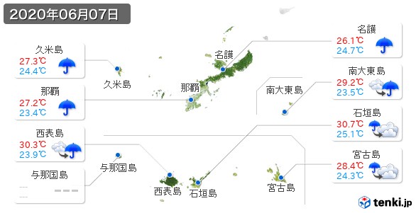 沖縄県(2020年06月07日の天気