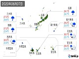 実況天気(2020年06月07日)