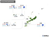 2020年06月09日の沖縄地方の実況天気