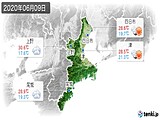 2020年06月09日の三重県の実況天気