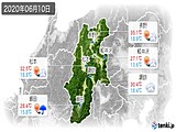 2020年06月10日の長野県の実況天気