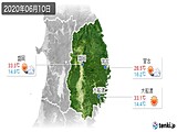 2020年06月10日の岩手県の実況天気