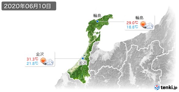 石川県(2020年06月10日の天気