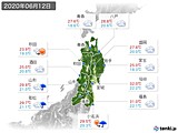 2020年06月12日の東北地方の実況天気