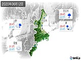 2020年06月12日の三重県の実況天気