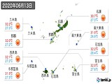 実況天気(2020年06月13日)